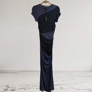 Torn by Ronny Kobo Dark Blue Maxi Dress